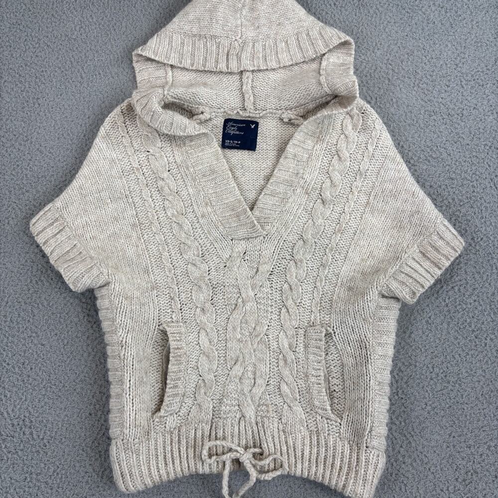 Y2k American Eagle Cable Knit Sweater XS / S Wool Alpaca Blend Baby Doll Cropped